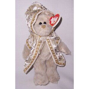 Ty Attic Treasures Gwyndolyn Bear 8" Plush Gold & Silver Hooded Coat "All That G